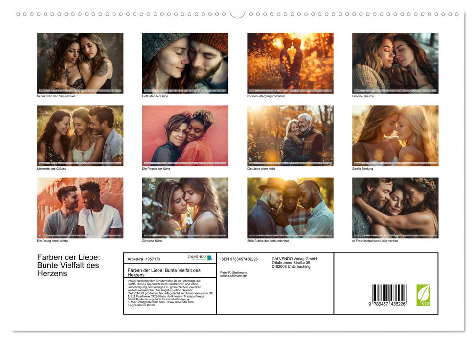 Farben der Liebe: Bunte Vielfalt des Herzens (CALVENDO Premium Wandkalender 2026)