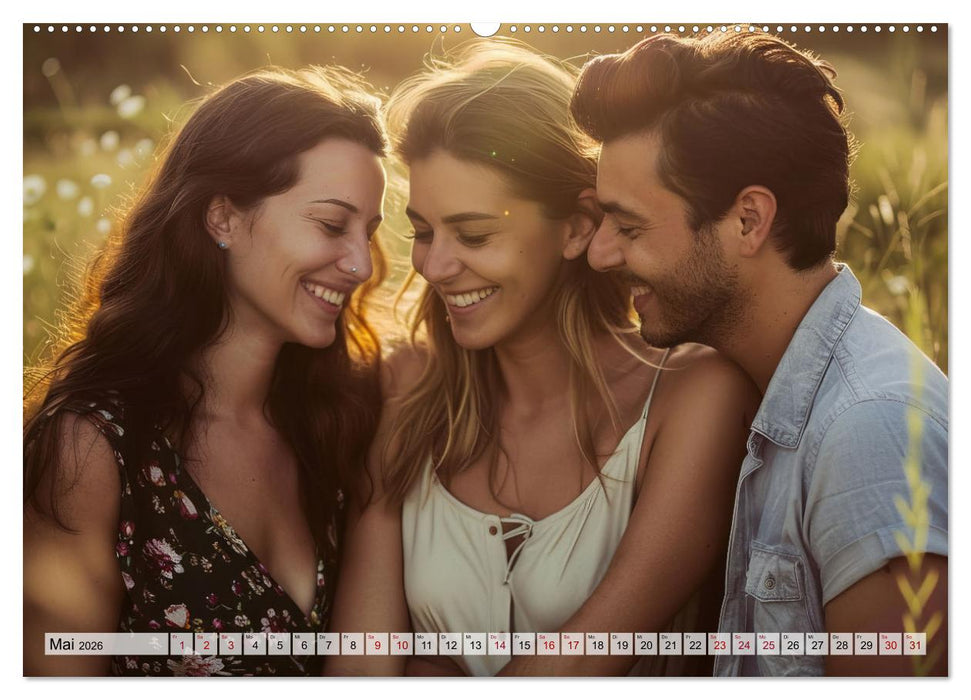 Farben der Liebe: Bunte Vielfalt des Herzens (CALVENDO Premium Wandkalender 2026)