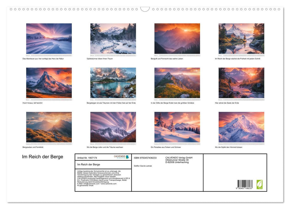 Im Reich der Berge (CALVENDO Wandkalender 2026)