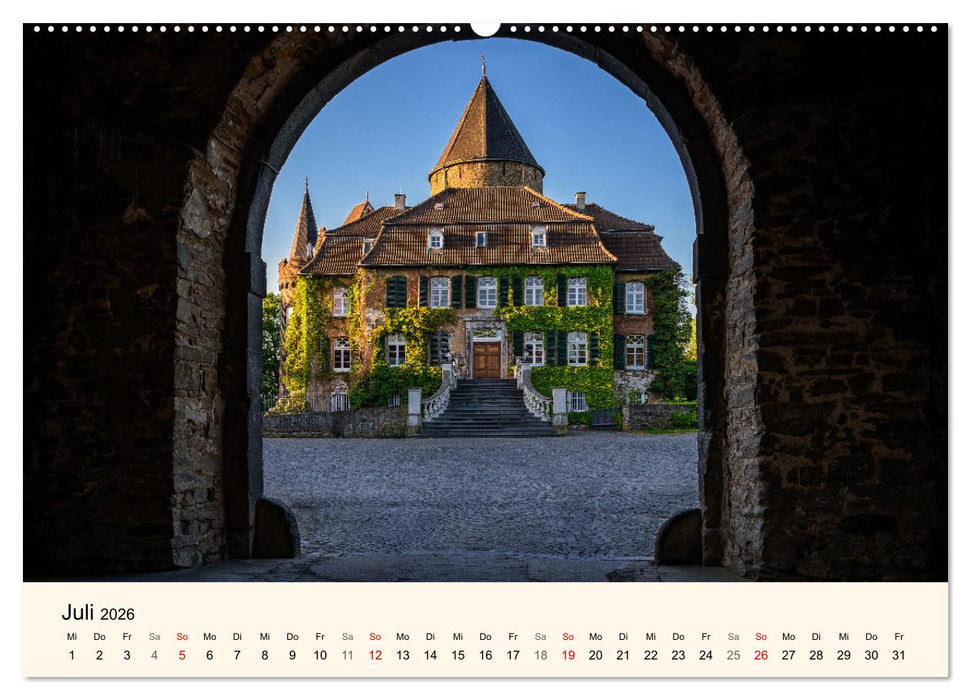 Schlösser und Burgen in NRW (CALVENDO Premium Wandkalender 2026)