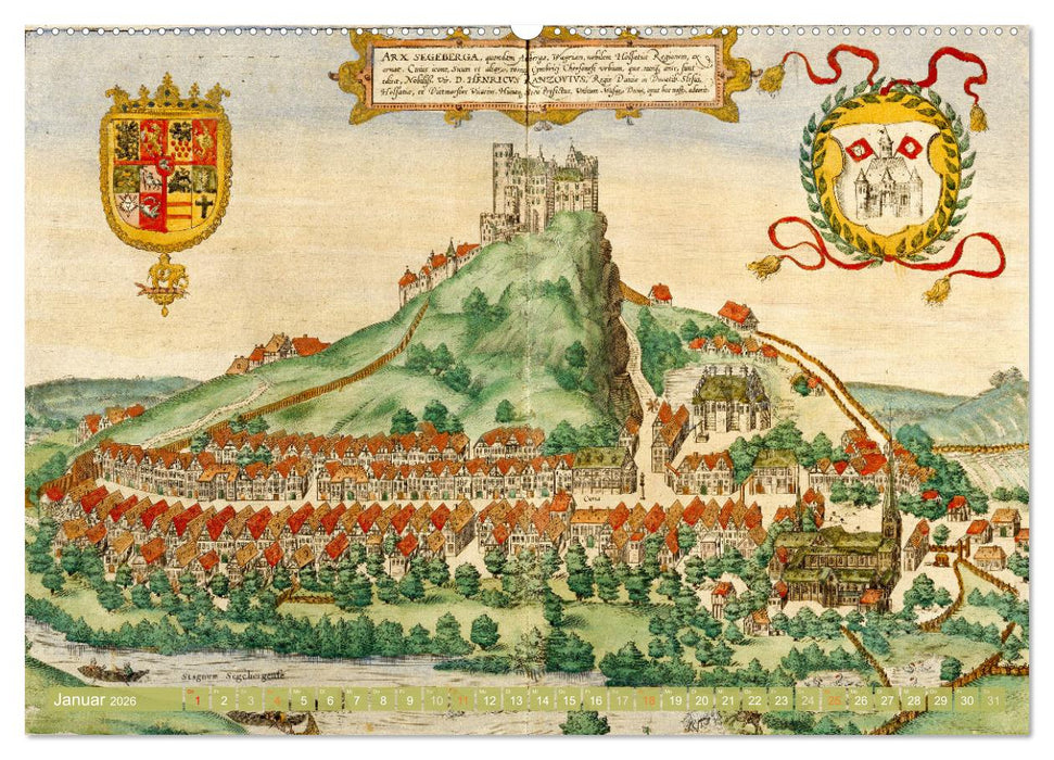 Städte mit Geschichte: Historische Zeichnungen, Stiche, Drucke (CALVENDO Premium Wandkalender 2026)