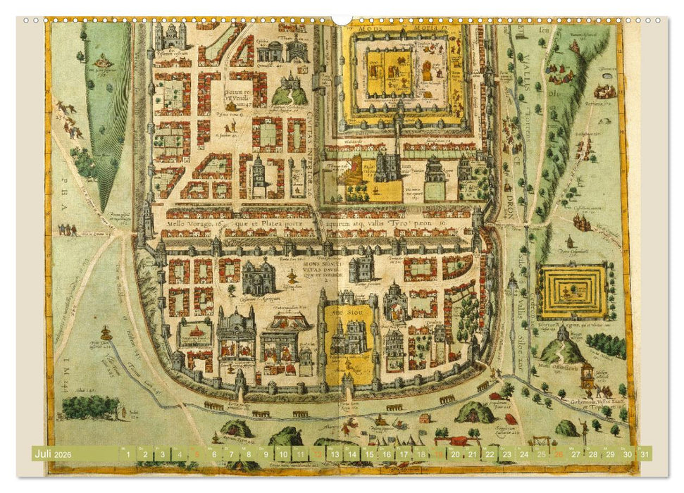 Städte mit Geschichte: Historische Zeichnungen, Stiche, Drucke (CALVENDO Premium Wandkalender 2026)