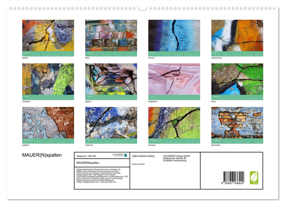 MAUER(N)spalten (CALVENDO Premium Wandkalender 2026)