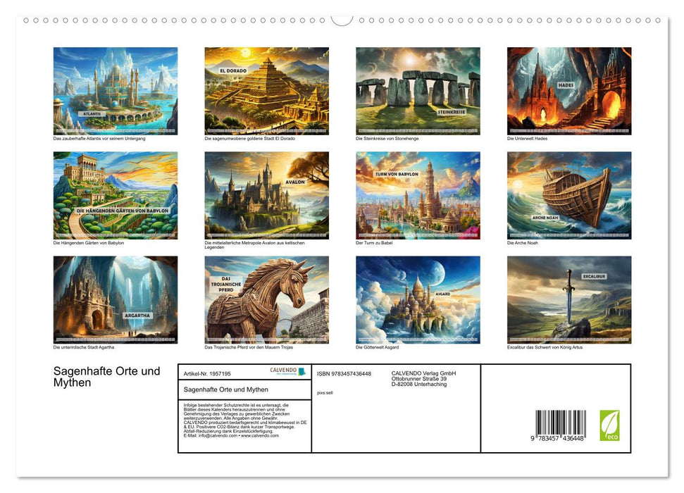 Sagenhafte Orte und Mythen (CALVENDO Premium Wandkalender 2026)