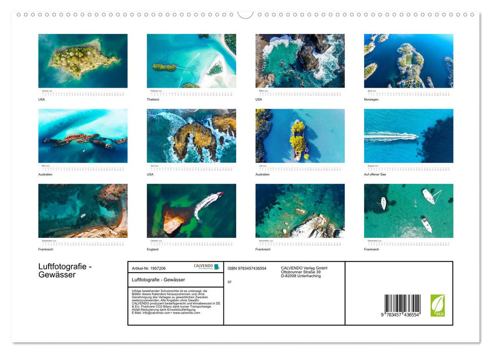 Luftfotografie - Gewässer (CALVENDO Premium Wandkalender 2026)