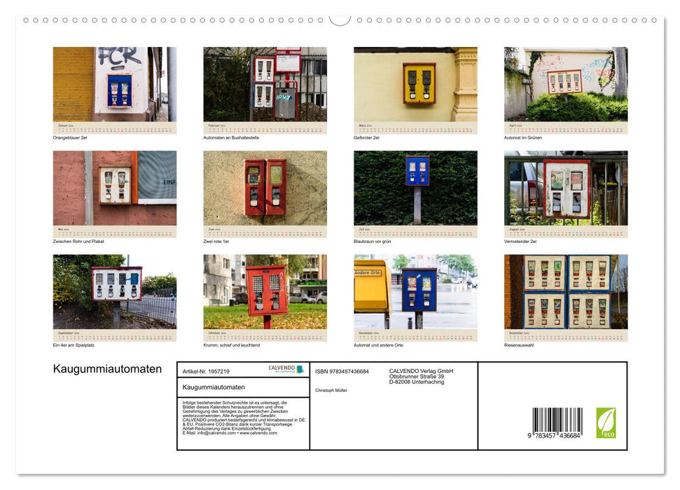 Kaugummiautomaten (CALVENDO Premium Wandkalender 2026)