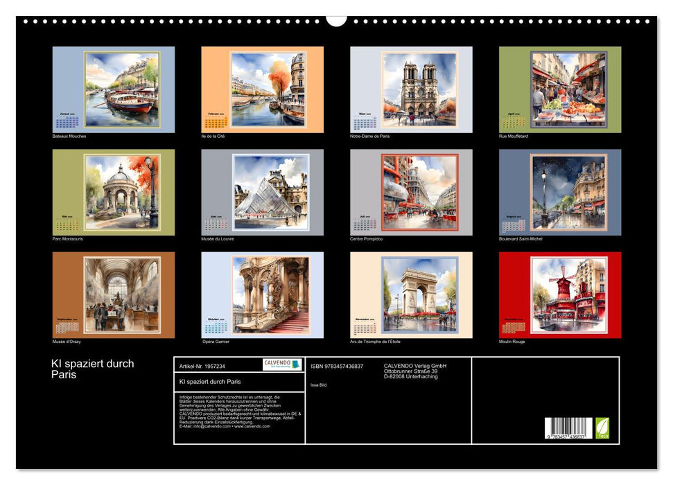 KI spaziert durch Paris (CALVENDO Wandkalender 2026)