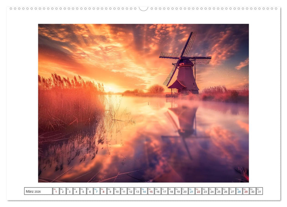 Im Reich der Windmühlen (CALVENDO Premium Wandkalender 2026)