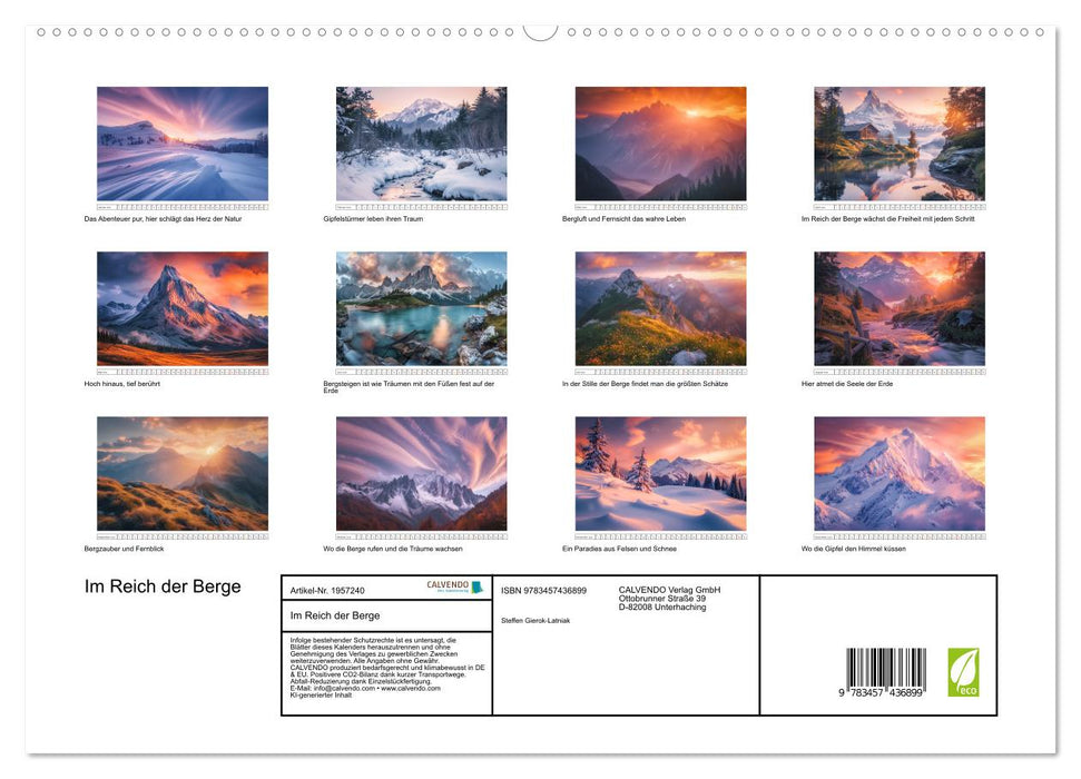 Im Reich der Berge (CALVENDO Premium Wandkalender 2026)
