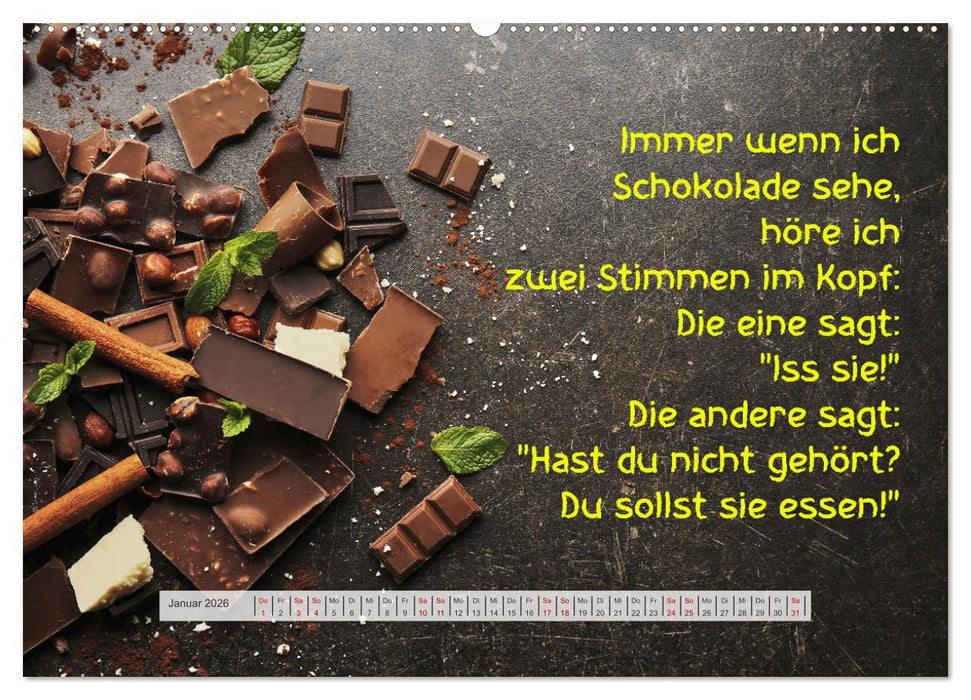 Schokoladen-Poesie (CALVENDO Premium Wandkalender 2026)