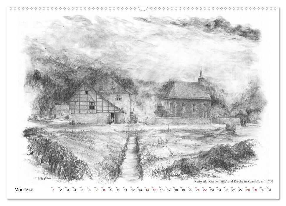 ZeitZeichnen - EinBlick in Stolbergs Geschichte (CALVENDO Premium Wandkalender 2026)