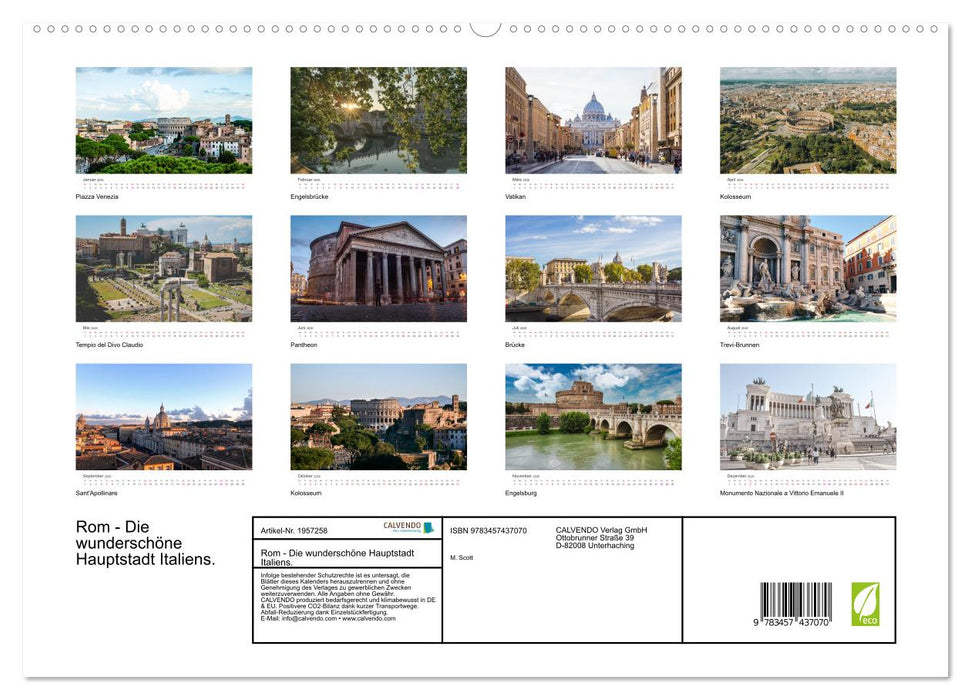 Rom - Die wunderschöne Hauptstadt Italiens. (CALVENDO Premium Wandkalender 2026)