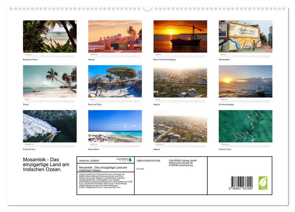 Mosambik - Das einzigartige Land am Indischen Ozean. (CALVENDO Premium Wandkalender 2026)