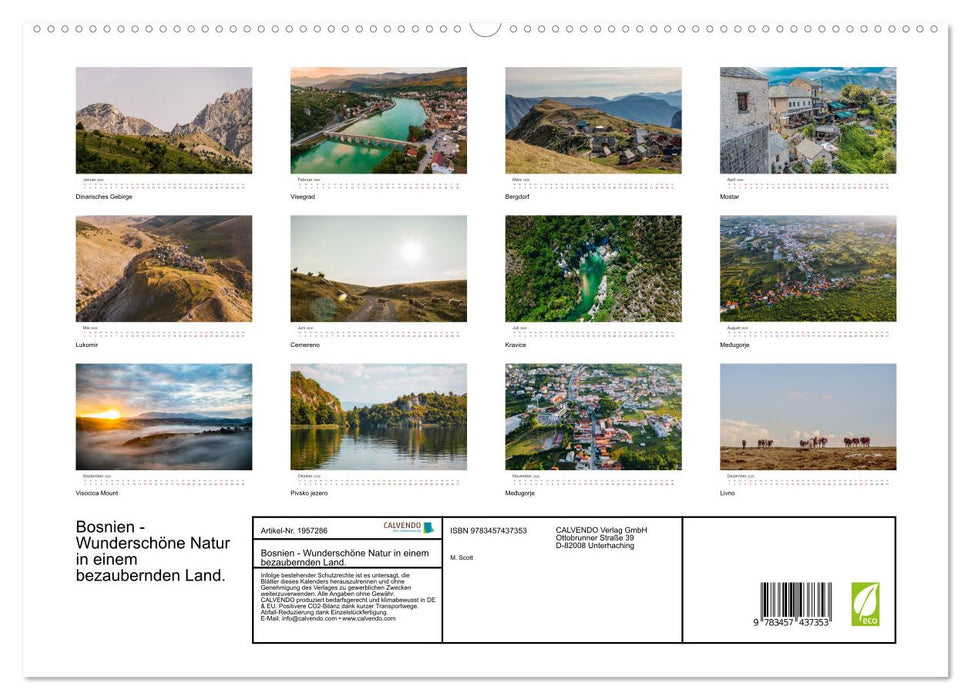 Bosnien - Wunderschöne Natur in einem bezaubernden Land. (CALVENDO Premium Wandkalender 2026)