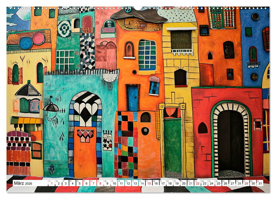 Stadt - Eine farbenfrohe Skyline (CALVENDO Wandkalender 2026)