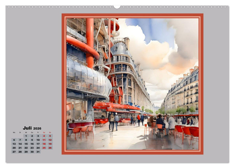 KI spaziert durch Paris (CALVENDO Premium Wandkalender 2026)