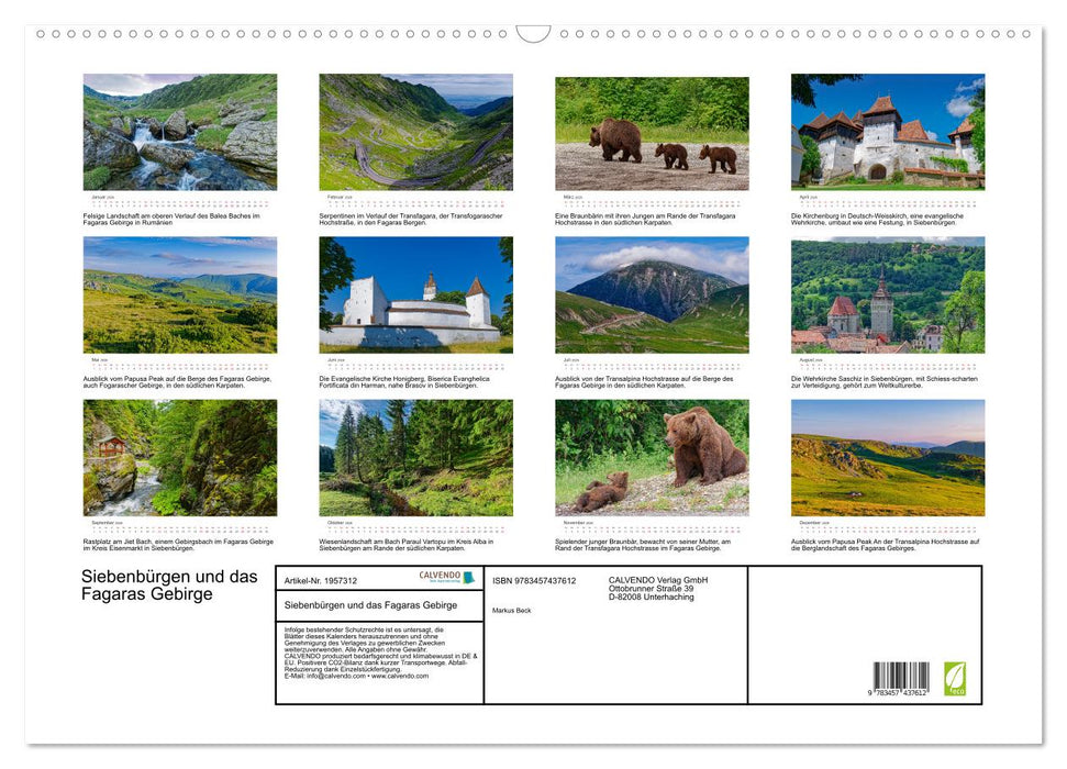 Siebenbürgen und das Fagaras Gebirge (CALVENDO Wandkalender 2026)