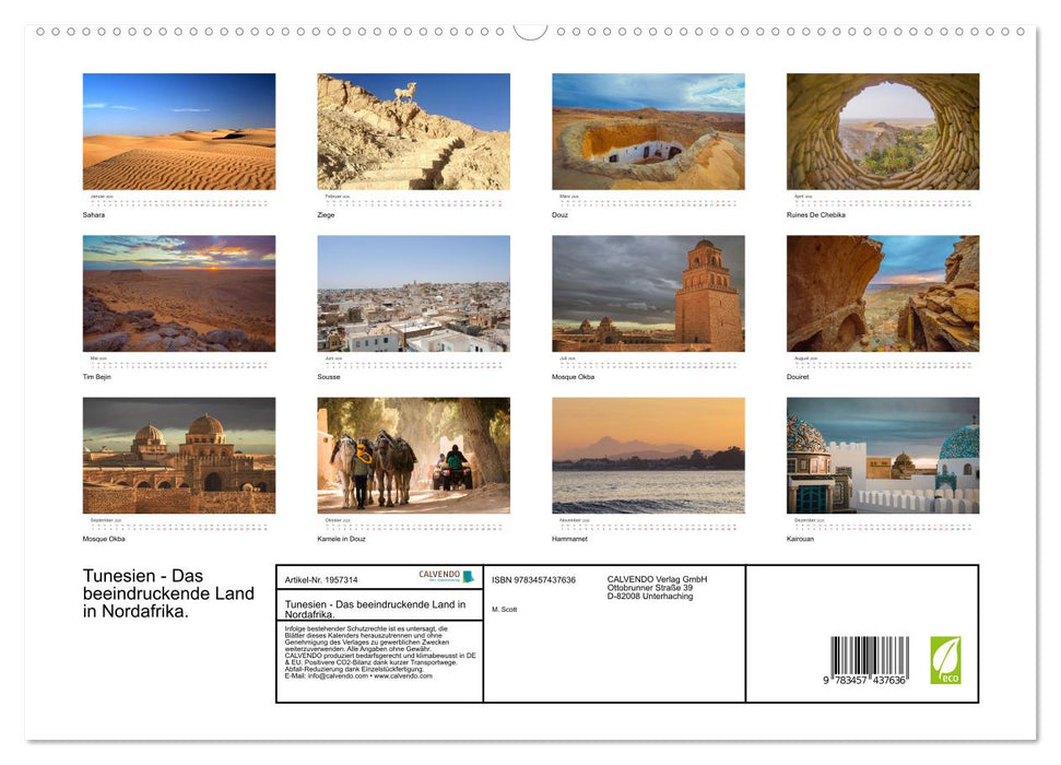 Tunesien - Das beeindruckende Land in Nordafrika. (CALVENDO Premium Wandkalender 2026)