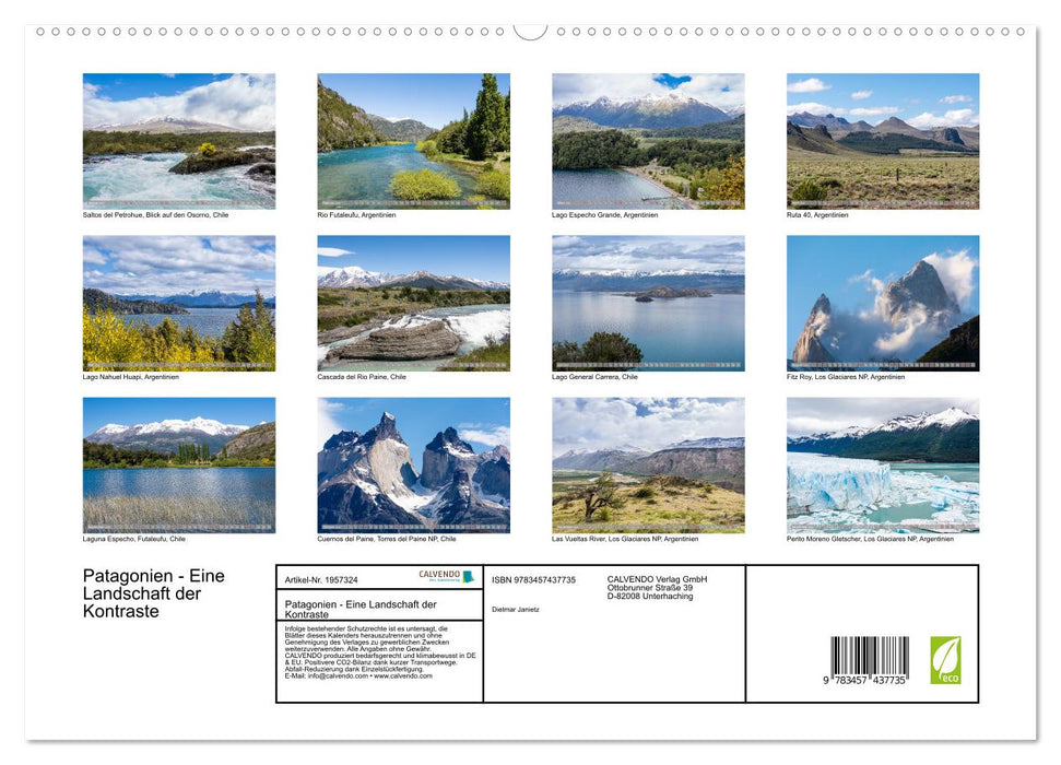 Patagonien - Eine Landschaft der Kontraste (CALVENDO Premium Wandkalender 2026)