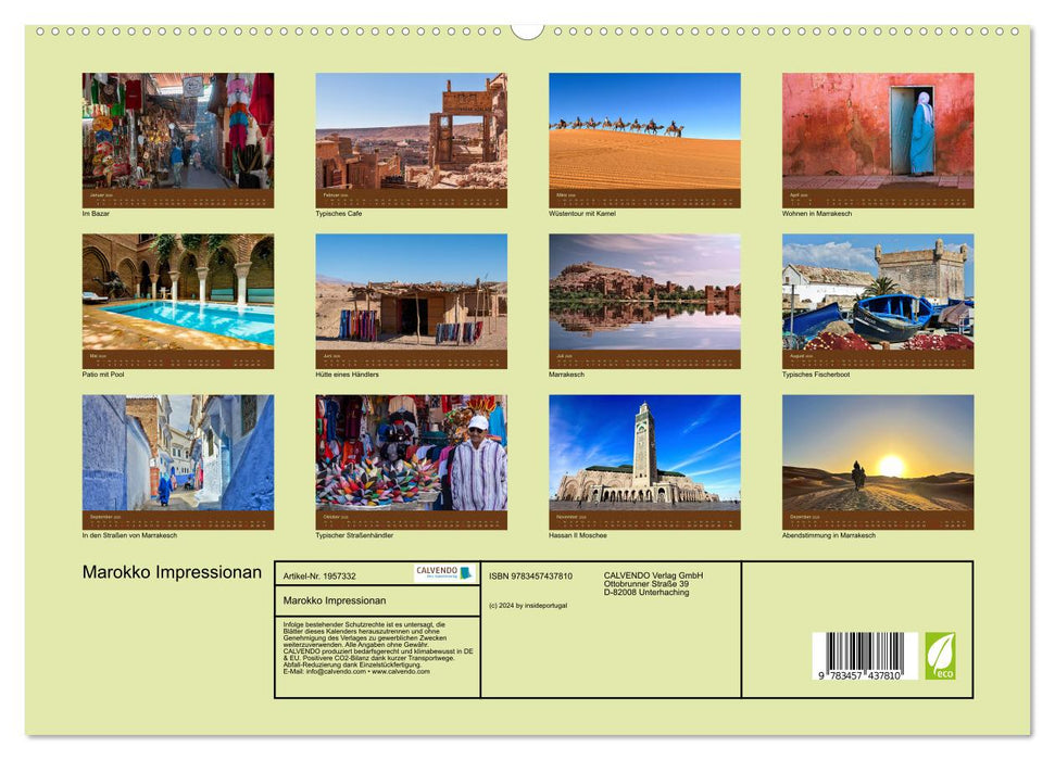 Marokko Impressionan (CALVENDO Premium Wandkalender 2026)