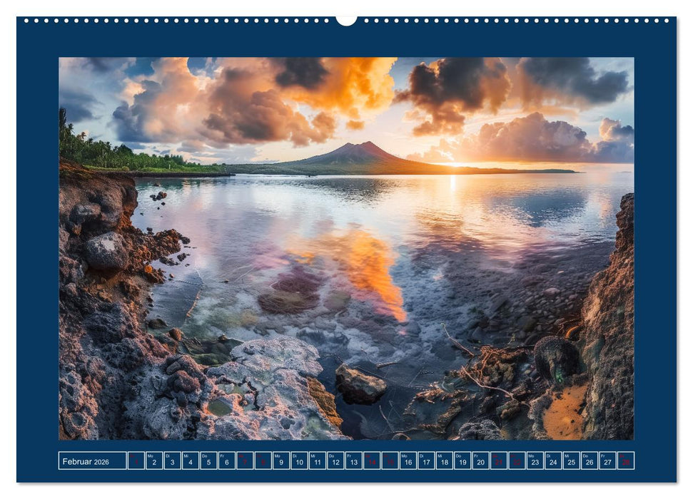 Lebendige Feuerberge - Fantastisch durch eine KI in Szene gesetzt (CALVENDO Premium Wandkalender 2026)