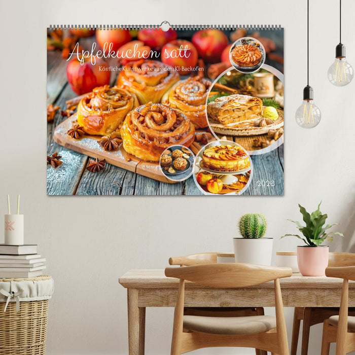 Apfelkuchen satt - Köstliche Kunstwerke aus dem KI-Backofen (CALVENDO Wandkalender 2026)