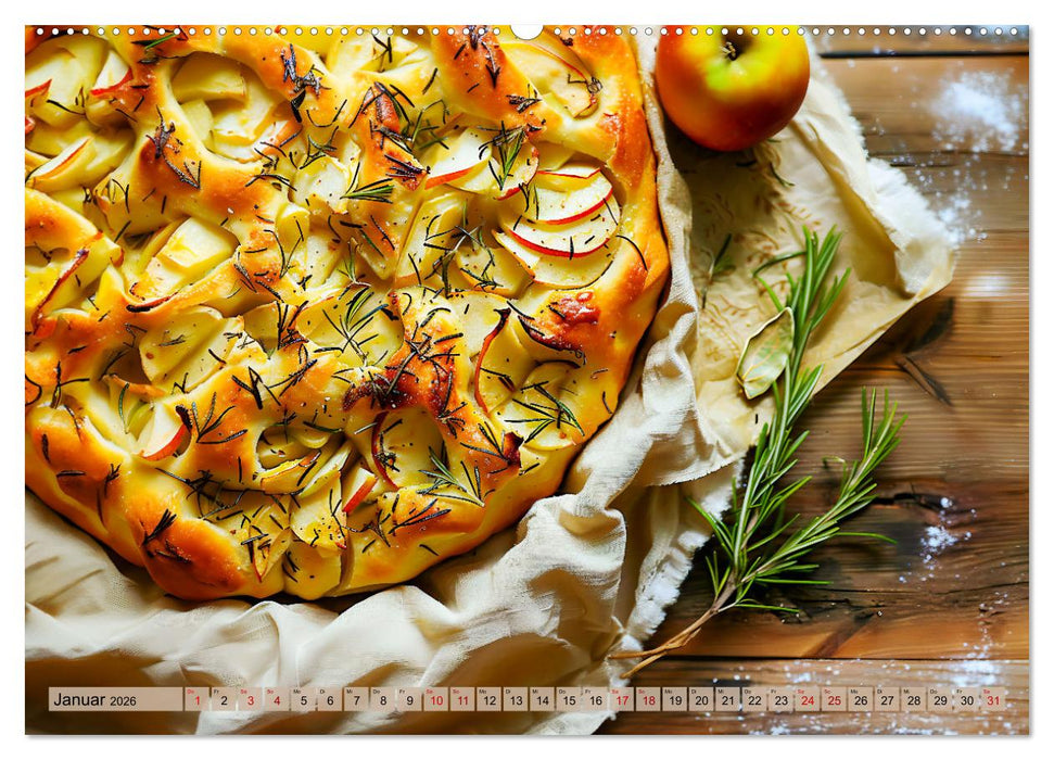 Apfelkuchen satt - Köstliche Kunstwerke aus dem KI-Backofen (CALVENDO Wandkalender 2026)