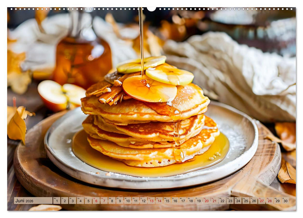 Apfelkuchen satt - Köstliche Kunstwerke aus dem KI-Backofen (CALVENDO Wandkalender 2026)