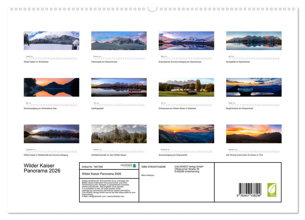 Wilder Kaiser Panorama 2026 (CALVENDO Premium Wandkalender 2026)