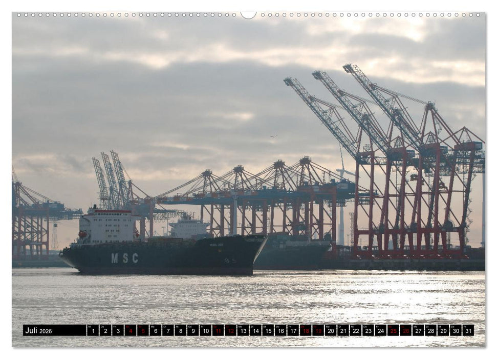 Shipspotting Hamburg (CALVENDO Premium Wandkalender 2026)