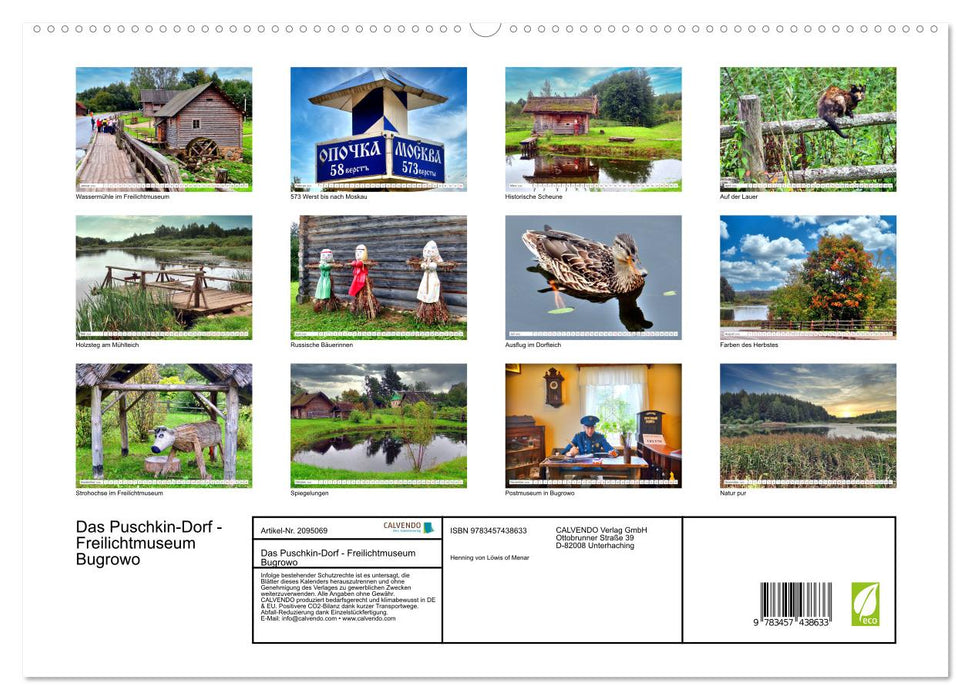 Das Puschkin-Dorf - Freilichtmuseum Bugrowo (CALVENDO Premium Wandkalender 2026)