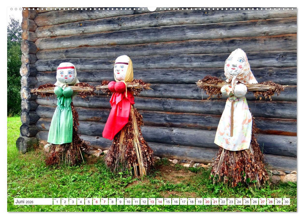 Das Puschkin-Dorf - Freilichtmuseum Bugrowo (CALVENDO Premium Wandkalender 2026)