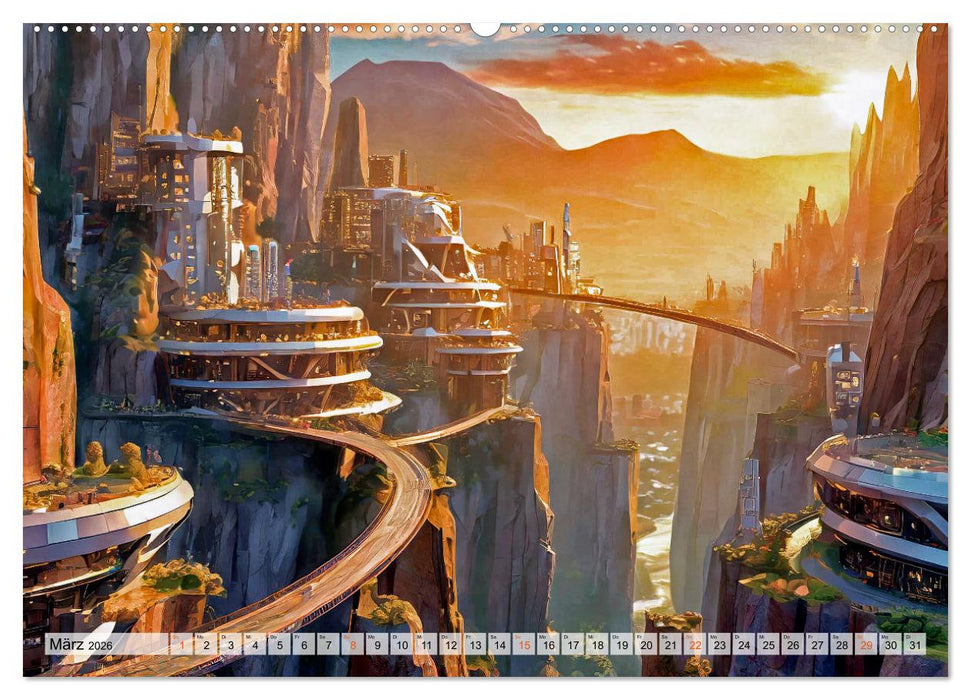 Stadtarchitektur, futuristisch-fantastisch (CALVENDO Wandkalender 2026)