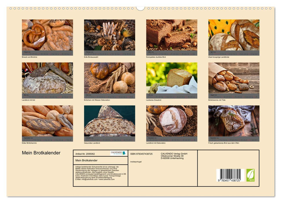 Mein Brotkalender (CALVENDO Premium Wandkalender 2026)