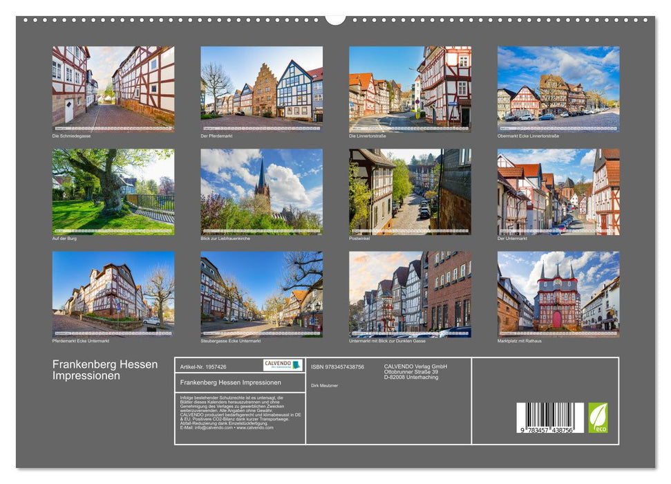 Frankenberg Hessen Impressionen (CALVENDO Premium Wandkalender 2026)