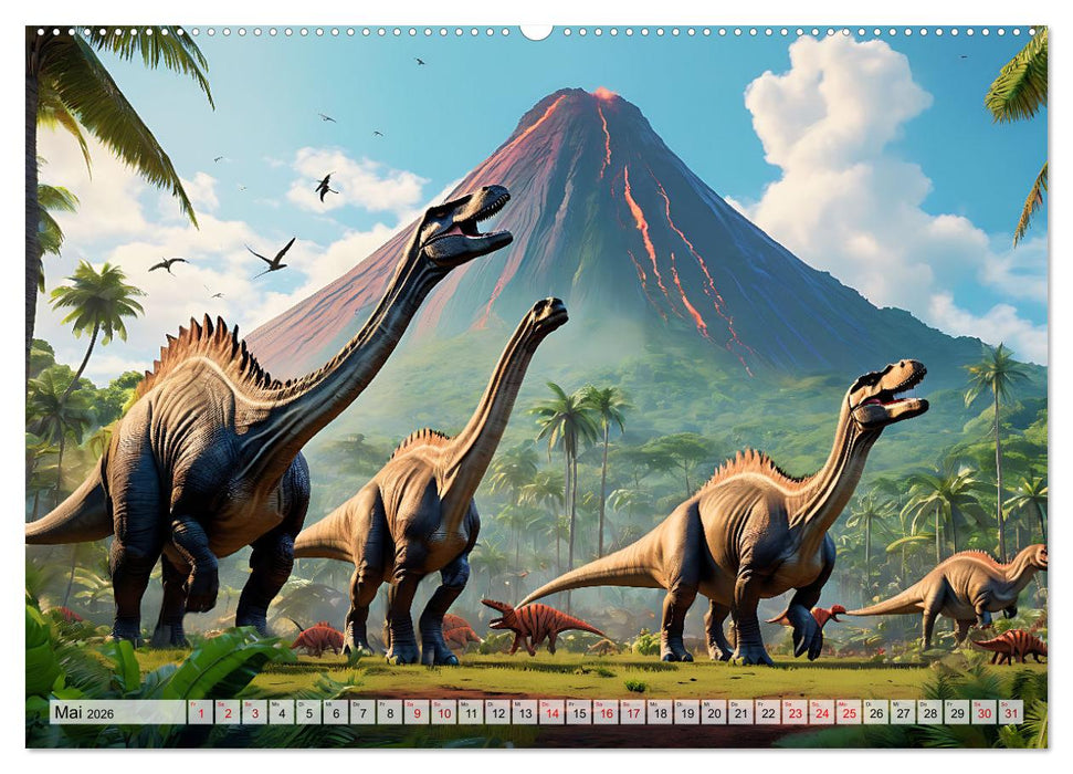 Dinosaurier - die Welt der Urzeitgiganten (CALVENDO Premium Wandkalender 2026)