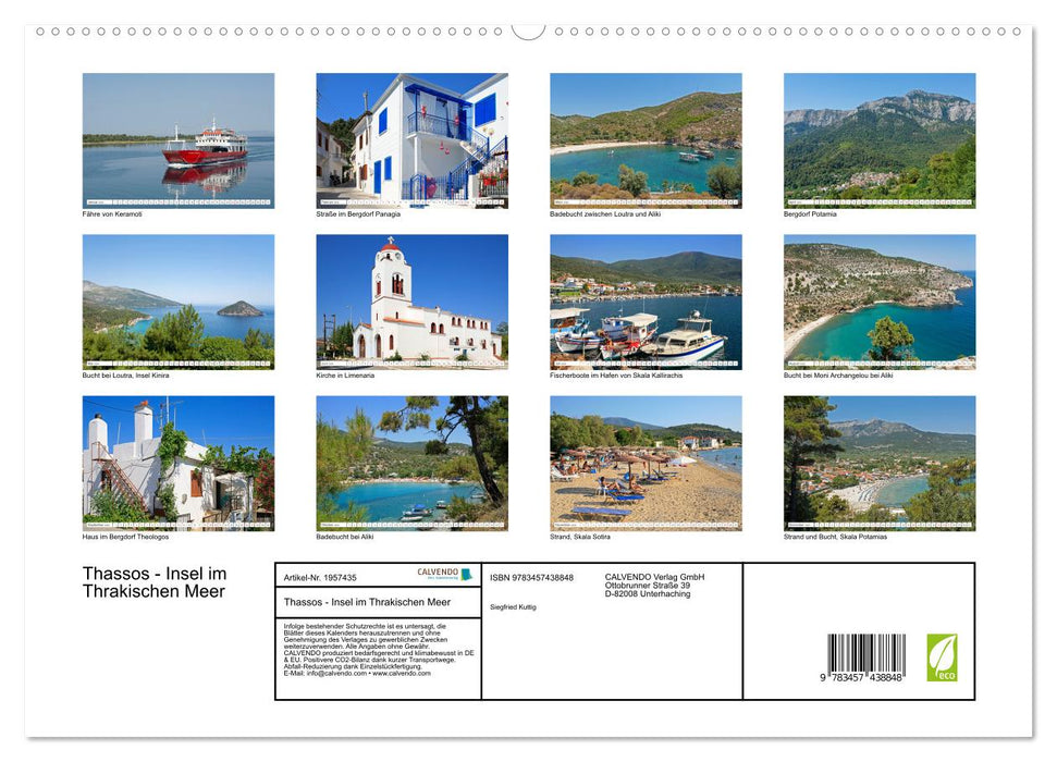 Thassos - Insel im Thrakischen Meer (CALVENDO Premium Wandkalender 2026)