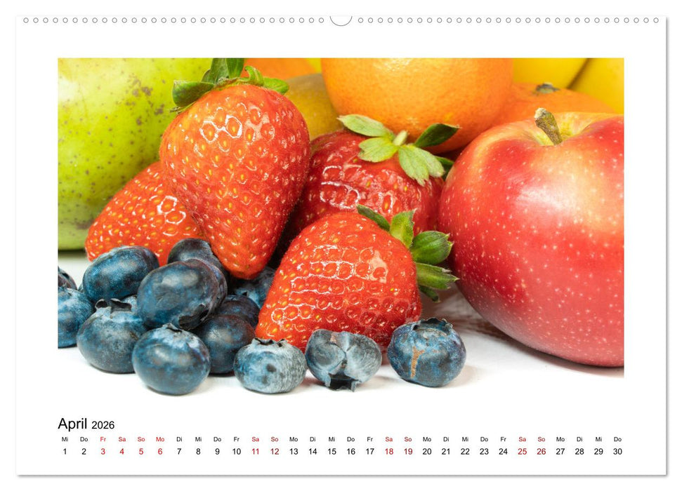 Frisches Obst - Mit leckeren Früchten und Vitaminen gesund durchs Jahr! (CALVENDO Wandkalender 2026)