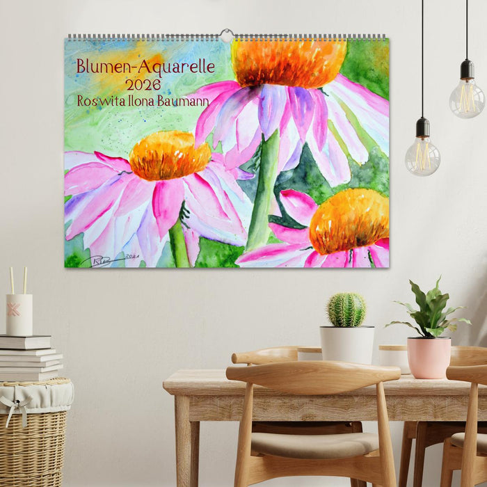 Blumen-Aquarelle (CALVENDO Wandkalender 2026)