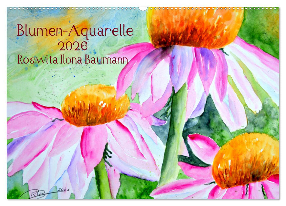 Blumen-Aquarelle (CALVENDO Wandkalender 2026)