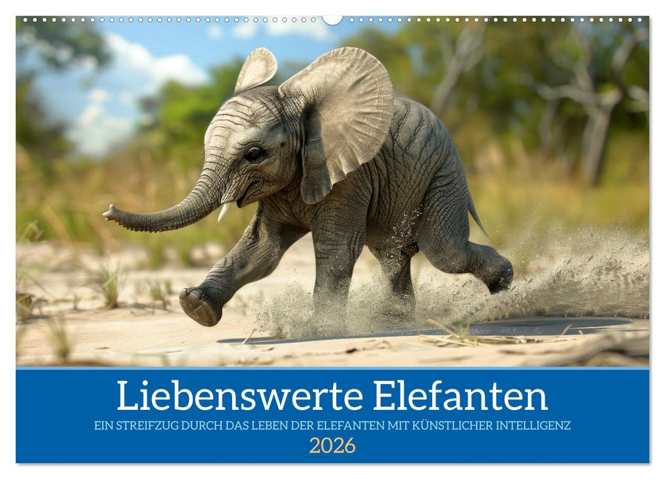 Liebenswerte Elefanten (CALVENDO Wandkalender 2026)