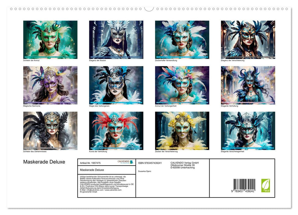 Maskerade Deluxe (CALVENDO Premium Wandkalender 2026)