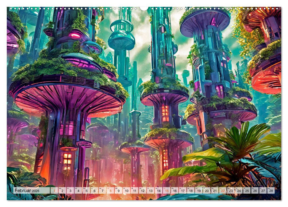 Stadtarchitektur, futuristisch-fantastisch (CALVENDO Premium Wandkalender 2026)