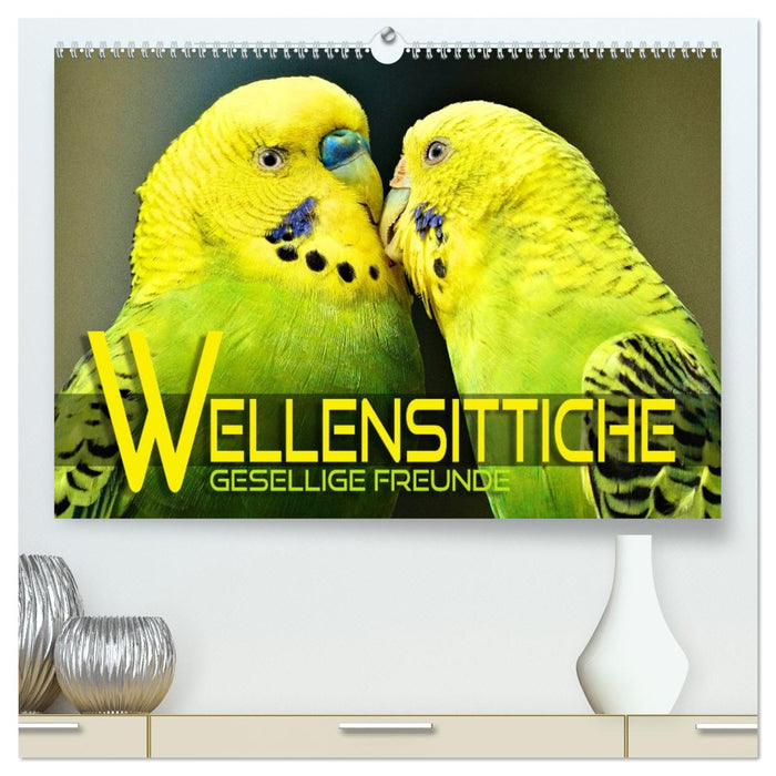 Wellensittiche - gesellige Freunde (CALVENDO Premium Wandkalender 2026)