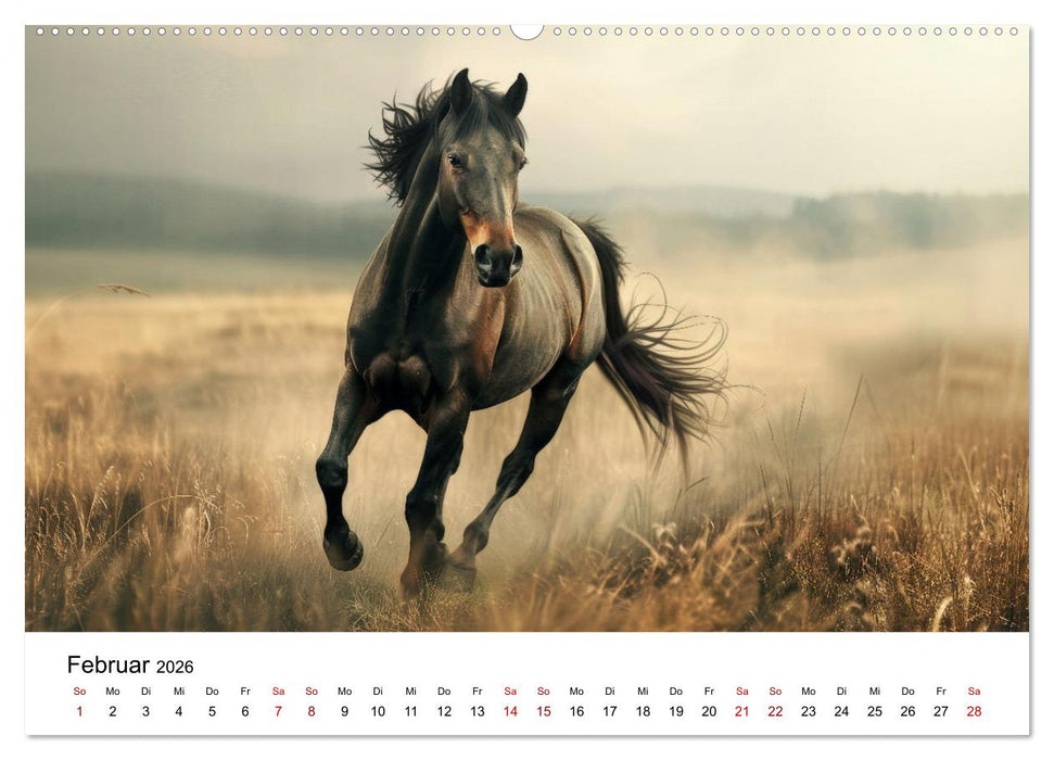 Wilde Mähnen: Ein Jahr mit Pferden (CALVENDO Wandkalender 2026)