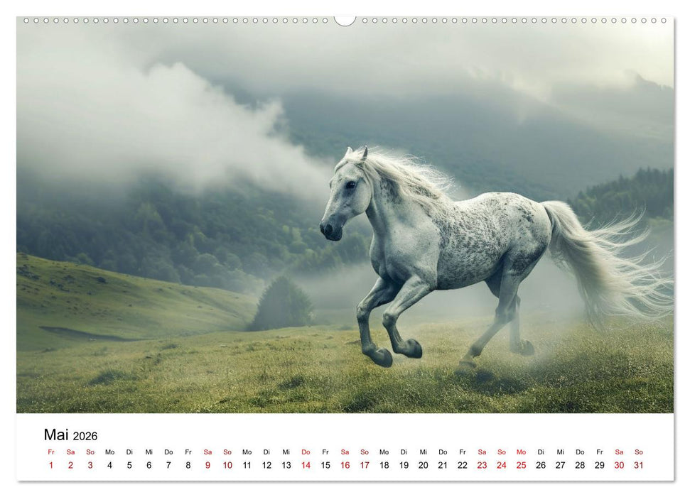 Wilde Mähnen: Ein Jahr mit Pferden (CALVENDO Wandkalender 2026)