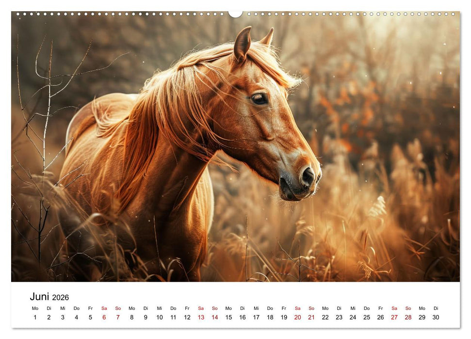 Wilde Mähnen: Ein Jahr mit Pferden (CALVENDO Wandkalender 2026)