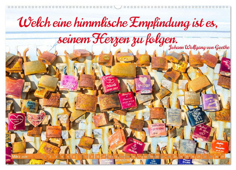 Liebesschlösser, Ich liebe Dich (CALVENDO Premium Wandkalender 2026)