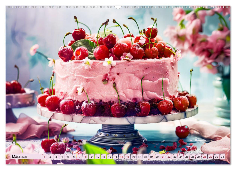 Süße Torten - Cremige Köstlichkeiten für Naschkatzen (CALVENDO Premium Wandkalender 2026)