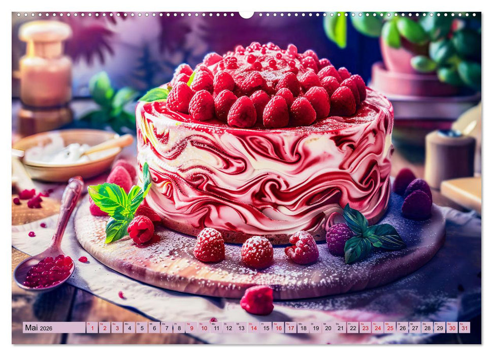 Süße Torten - Cremige Köstlichkeiten für Naschkatzen (CALVENDO Premium Wandkalender 2026)